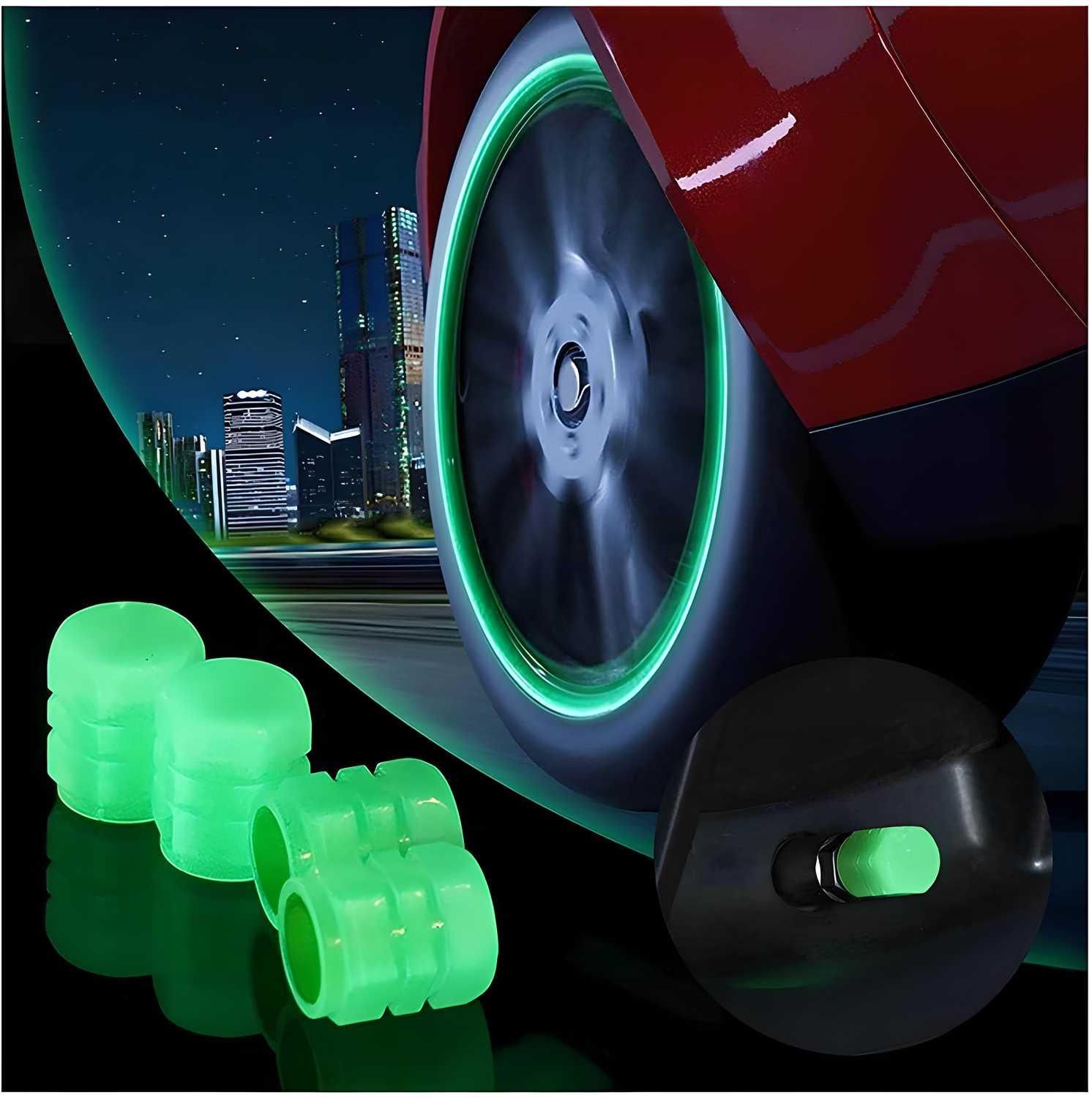 Valve Caps Car Wheel Radium Light Neon (Pack of 4)