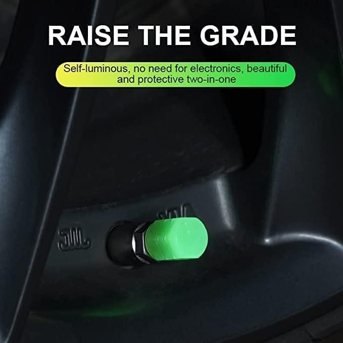 Valve Caps Car Wheel Radium Light Neon (Pack of 4)